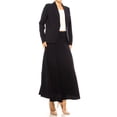 thumbnail image 3 of Women's 2-Piece Solid Set Open Front Blazer and Matching Long Skirt, 3 of 7