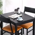 thumbnail image 6 of Set of 2 Dining Table Set with 4 Cushioned Chairs, 2-in-1 Kitchen Table Set, Modern Black Wood Top and Metal Legs Dinette Table Set, 6 of 8