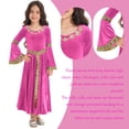 thumbnail image 7 of Xnihocha Big Girls Medieval Princess Maxi Dress Renaissance Long Bell Sleeve Vintage Retro Ball Gown Hot Pink 14, 7 of 7