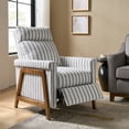 thumbnail image 2 of Farmhouse Power Recliner Chair Linen Fabric with USB and Solid Wood Legs for Living Room Nursery Blue Stripe, 2 of 7