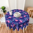 thumbnail image 6 of Purple Flamingo Tropical Palm Tablecloth Round 60 Inch Table Cloth Cover Mat Holiday Party Decoration for Dining Room Home Kitchen Picnic, 6 of 6