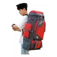 thumbnail image 4 of Mochila de viaje para acampar, impermeable, 90 litros, con funda para lluvia, color rojo, 4 of 6
