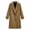 Brown, variant on Kilaqueen Women's Knee-Length Notch Collar Coat with Single-Breasted Button Front, Long Sleeve Layering Outerwear for Fall and Winter