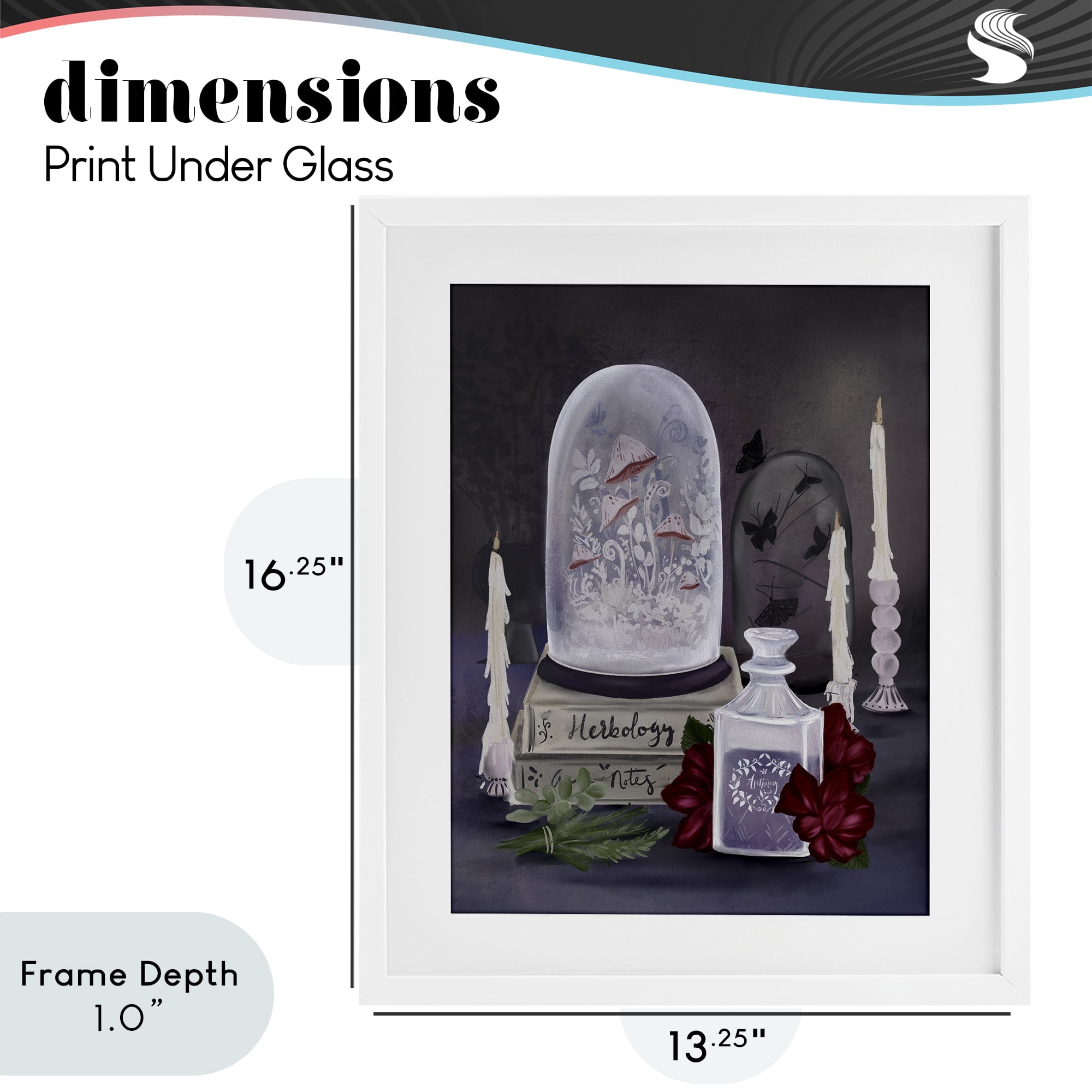 Stupell Industries Spooky Apothecary Vibes White Framed Print Under Glass, design by Adreane Fippinger