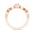 thumbnail image 3 of Rosec Jewels IGI Certified Lab Grown 1 Carat Pink Diamond Heart Engagement Ring with Halo - Pink White Diamond Crossover Ring - with Jewelry Box, 18K Rose Gold, US 6.00, 3 of 9