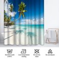 thumbnail image 6 of LALILO Waterproof French White Shower Curtain, Tropical Beach Scenery, Palm Trees, 72x72 in, 12 Hooks, 6 of 6