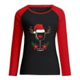 thumbnail image 4 of TopLLC Chandails de Noël Laids pour Femmes, Printemps, Patchwork, Imprimés de Noël, Manches Longues, Col Rond, T-Shirts Décontractés, Hauts en Liquidation, 4 of 5