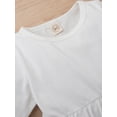 thumbnail image 6 of Kiapeise Toddler Kids Girls 3 Pieces Outfit Irregular Hem Long Sleeve Tops + Print Flare Pants + Neckerchief Set, 6 of 9