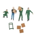 thumbnail image 4 of Figuras de trabajadores a escala 1:64, modelo de carga, descarga, manejo de personas en miniatura Verde perfke Porter Worker Figurine, 4 of 9
