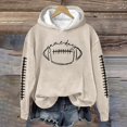 thumbnail image 2 of BODOAO Womens Game Day Football Hooded Sweatshirt Stitched Sleeves Contrast Hood Long Sleeve Loose Fit Casual Pullover Tops Beige L, 2 of 4
