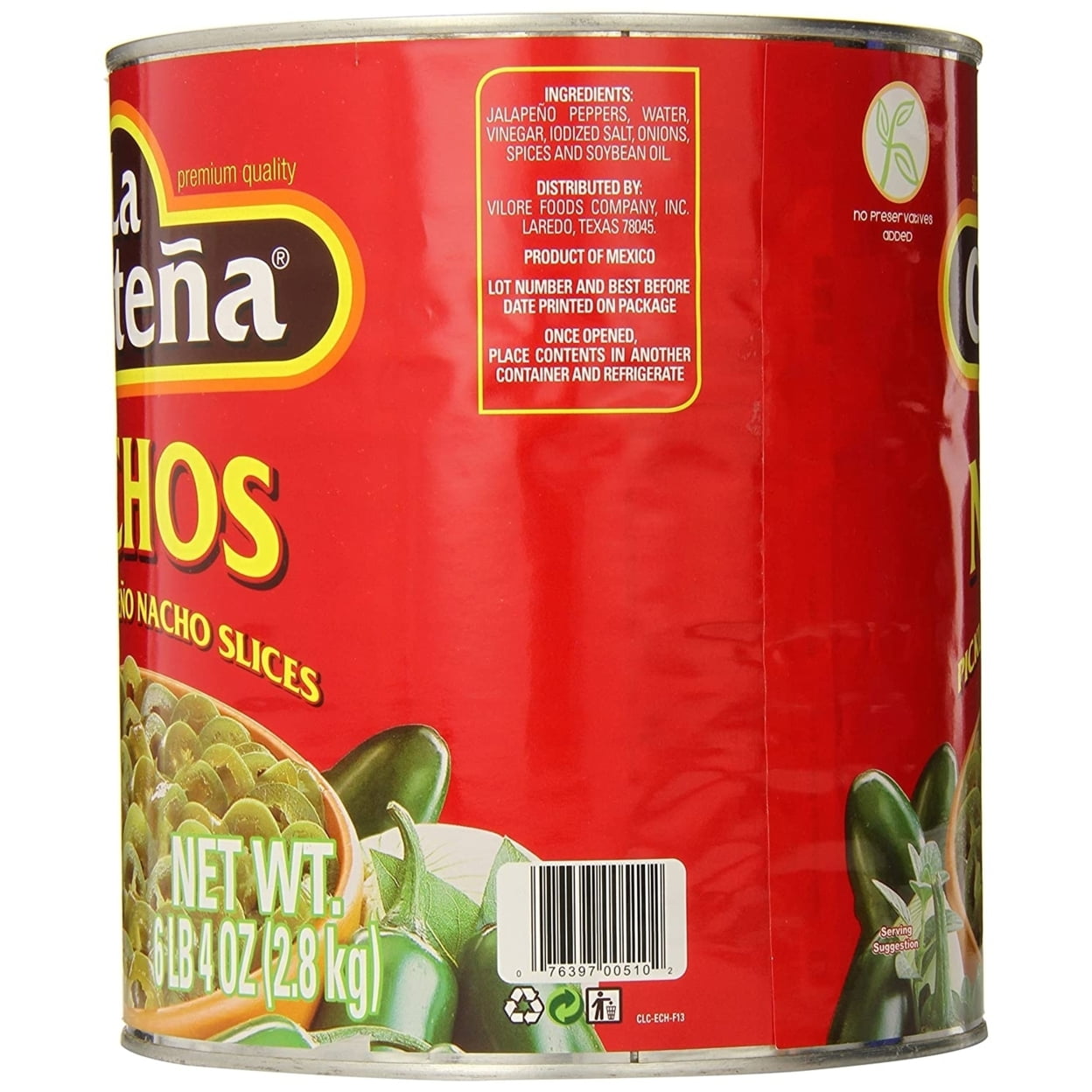La Costena Pepper Jalapeno Nacho 10 100-Ounce Can