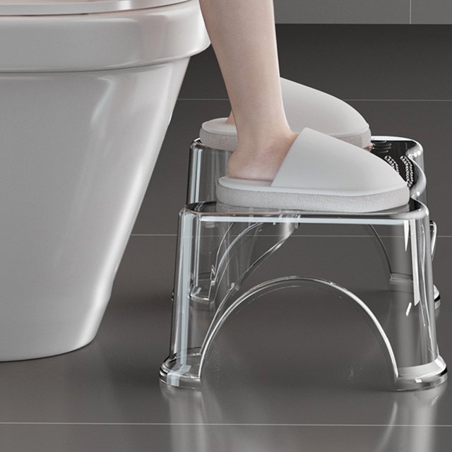 ELAYARD 1Set Rectangular Transparent Toilet Stool Potty Training Aid Step Stool for Children Toddlers Adults Home Use