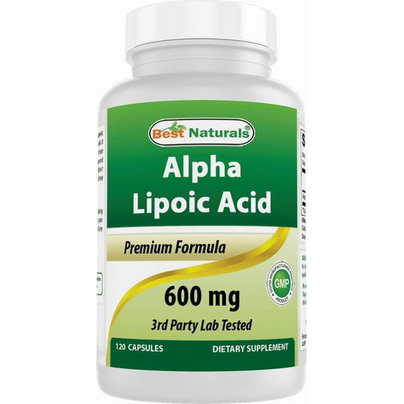 Best Naturals Alpha Lipoic Acid Antioxidant Protection Health Pills, 600 mg, 120 Capsules