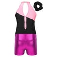 thumbnail image 4 of Alvivi Kids Girls Shiny Dance Outfits Gymnastics Leotard Unitard with Sports Shorts Tracksuit Pink&Rose 10, 4 of 7