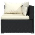 thumbnail image 5 of vidaXL 10 Piece Patio Lounge Set with Cushions Black Poly Rattan, 5 of 11