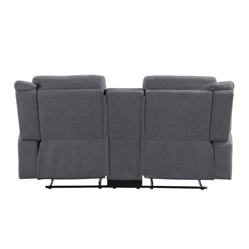 Lexicon Dean Microfiber Double Reclining Love Seat in Gray