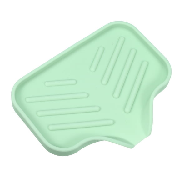 Vocoste Soap Dish Keep Soap Dry for Bathroom Kitchen Silicone Light Green 13.5x10.5cm