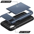 thumbnail image 3 of iPhone X Case, iPhone 10 Case,Hybrid iPhone X Wallet Case Card Holder Shell Heavy Duty Protection Shockproof Anti Scratch Soft Rubber Bumper Cover Case for iPhone X 5.8 inch Dark Blue, 3 of 14