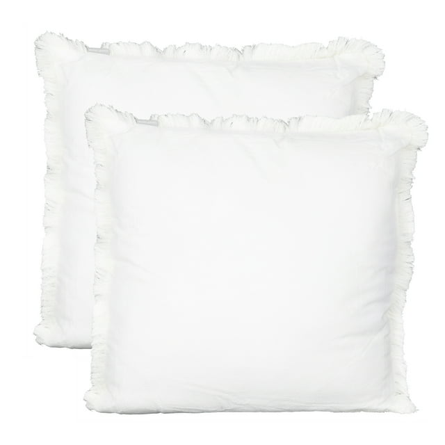 Cojin Decorativo para Sala de Algodon Cuadrado Moderno Ideal para Cama Sofa Oficina Blanco Set de 2 piezas Set de 2 piezas Gaon