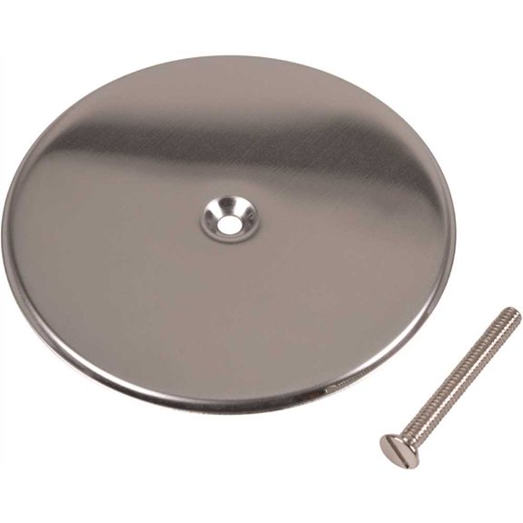 Oatey 5 in. Flat Cover Plate for Cleanout Plug Access Hole, 5-Inch in Stainless Steel - 42782
