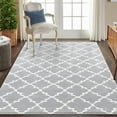 thumbnail image 3 of Yiwa Area Rugs 8x10 Modern Floor Carpet for Bedroom Living Room, High-Low Pile, Non-Shedding, Gray, 3 of 8