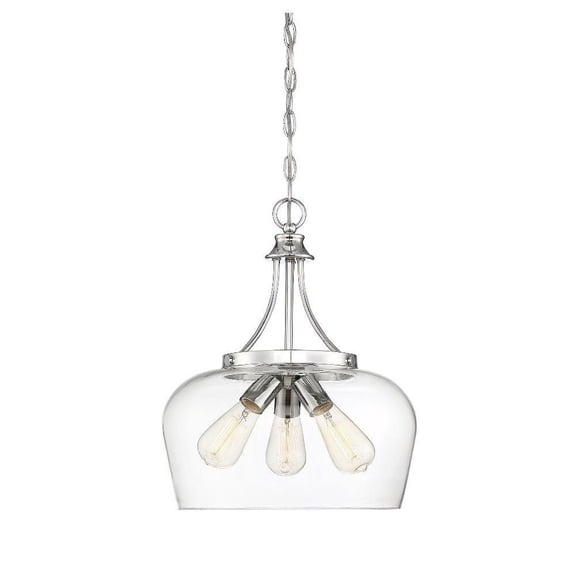 3 Light Pendant-Transitional Style with Contemporary and Bohemian Inspirations-18 inches Tall By 15 inches Wide-Polished Chrome Finish Bailey Street