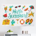 thumbnail image 1 of Hello Summer Tapestry, Colorful Colors Abstract Backdrop Typographic Concept, Fabric Wall Hanging Decor for Bedroom Living Room Dorm, 2 Sizes, Hot Pink Marigold, by Ambesonne, 1 of 1