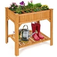 thumbnail image 2 of Costway 8 Grids Raised Garden Bed Elevated Planter Box Kit Wood w/Liner & Shelf, 2 of 12