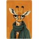 thumbnail image 1 of Letreros metálicos de jirafa con gafas y bufanda, decoración de pared de hojalata de 30 x 20 cm, 1 of 8