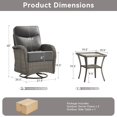 thumbnail image 7 of Unnifurnzi Outdoor Swivel Rocker Patio Chairs-6'' Thick Cushions Outdoor Rocking Chairs Set of 2 with Patio Side Table Patio Table and Chairs for Deck Porch Garden Balcony Poolside-Gray/Gray, 7 of 7