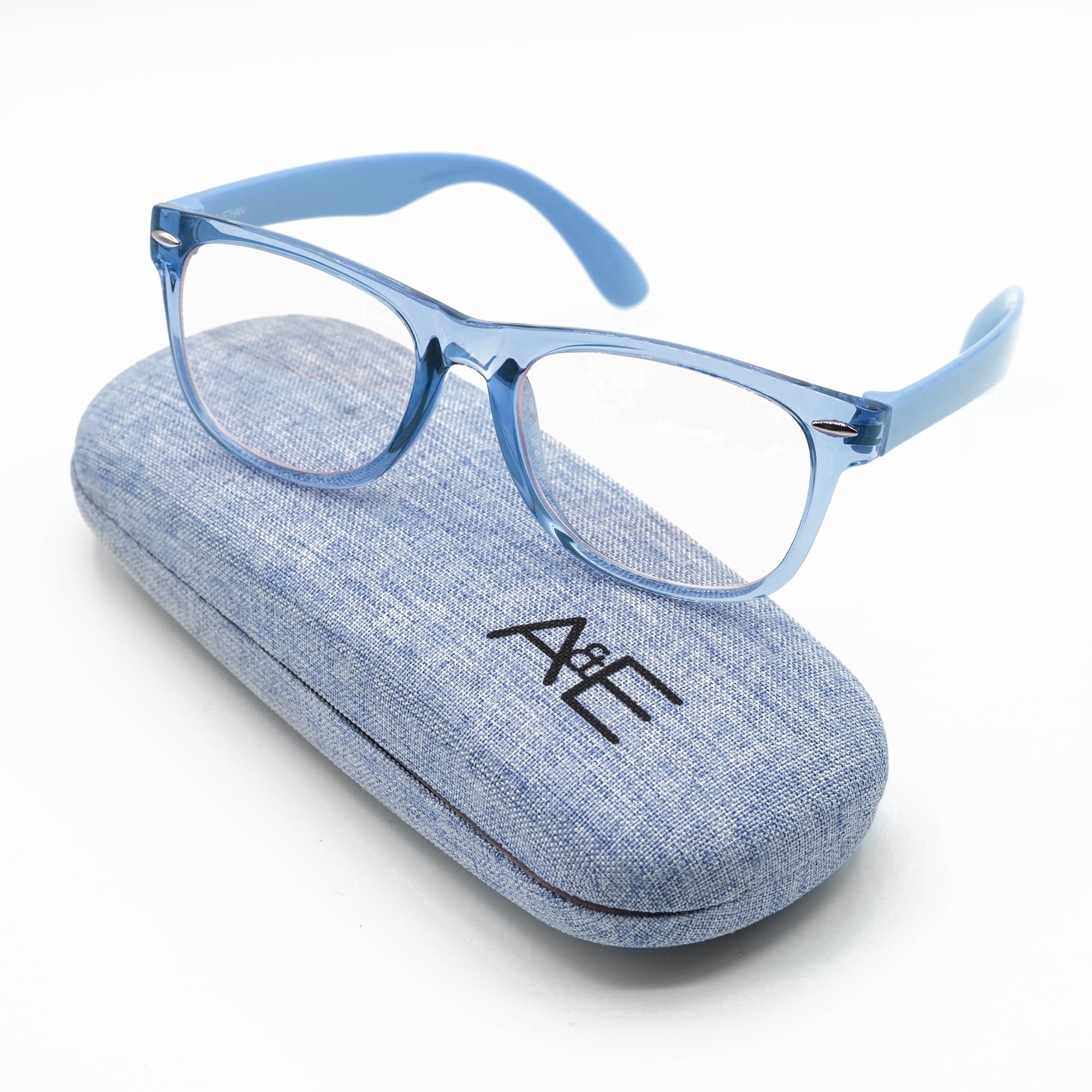 Ava & Ethan Blue Light Glasses for Kids, Blue Light Blocking for Computer/Gaming Transparent Blue (Ages 3-12)