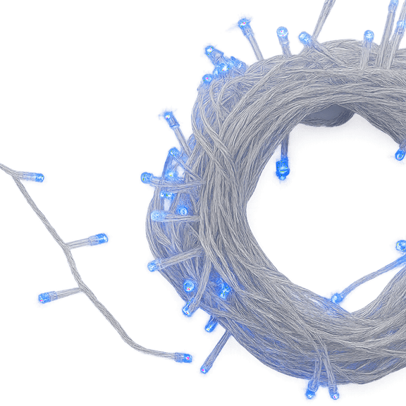 Elegani 100 LED Blue String Lights – 32ft Black Wire, 8 Lighting Modes, Indoor/Outdoor Plug-In Fairy Lights for Christmas, Parties, Bedroom, Patio & Holiday Decor-Blue