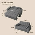 thumbnail image 4 of Asofer 3 in 1 Convertible Sofa Bed with Pull Out Couch, Storage Armrests, Adjustable Backrest, Dark Grey, 4 of 9