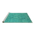 thumbnail image 2 of Ahgly Company Machine Washable Indoor Round Oriental Turquoise Blue Industrial Area Rugs, 6' Round, 2 of 4