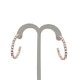 thumbnail image 2 of X & O Women's Rose Gold Plated 20mm J-Hoop Earrings with White Crystals, 2 of 8