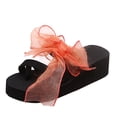 thumbnail image 2 of Sandalias Mujer Tacón inclinado Punta abierta Zapatillas con nudo de lazo Cómodos zapatos de playa Chanclas Wmkox8yii  hj789, 2 of 9