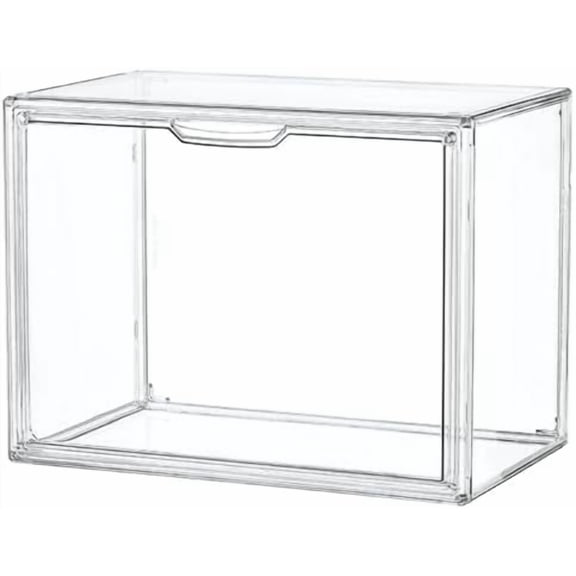 Clear Acrylic Display Case, Stackable Plastic Storage Bins with Magnetic Attraction Lid, Showcase for Cosmetic, Large Figures Collectibles, X-Large