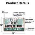 thumbnail image 2 of Life Is An Adventure Enjoy The Ride Street 12 Inch x 18 Inch Novelty Aluminum Metal Sign Buckle Up For Joy Weatherproof Perfect for Nurseries Offices Hallways Fun Gift for Travelers, 2 of 6