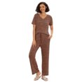 thumbnail image 3 of MINTREUS Women's Ribbed Knit Pajama Set Soft Lounge Set Lightweight Sleepwear Two Piece Matching Outfits Set, 3 of 7