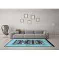 thumbnail image 3 of Ahgly Company Indoor Round Oriental Light Blue Industrial Area Rugs, 7' Round, 3 of 4