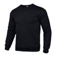 thumbnail image 2 of Men's Basic Color Round Neck Sweatshirt, Loose Fit Casual Youth Pullover Hoodie for Streetwear,Black,3XL, 2 of 4