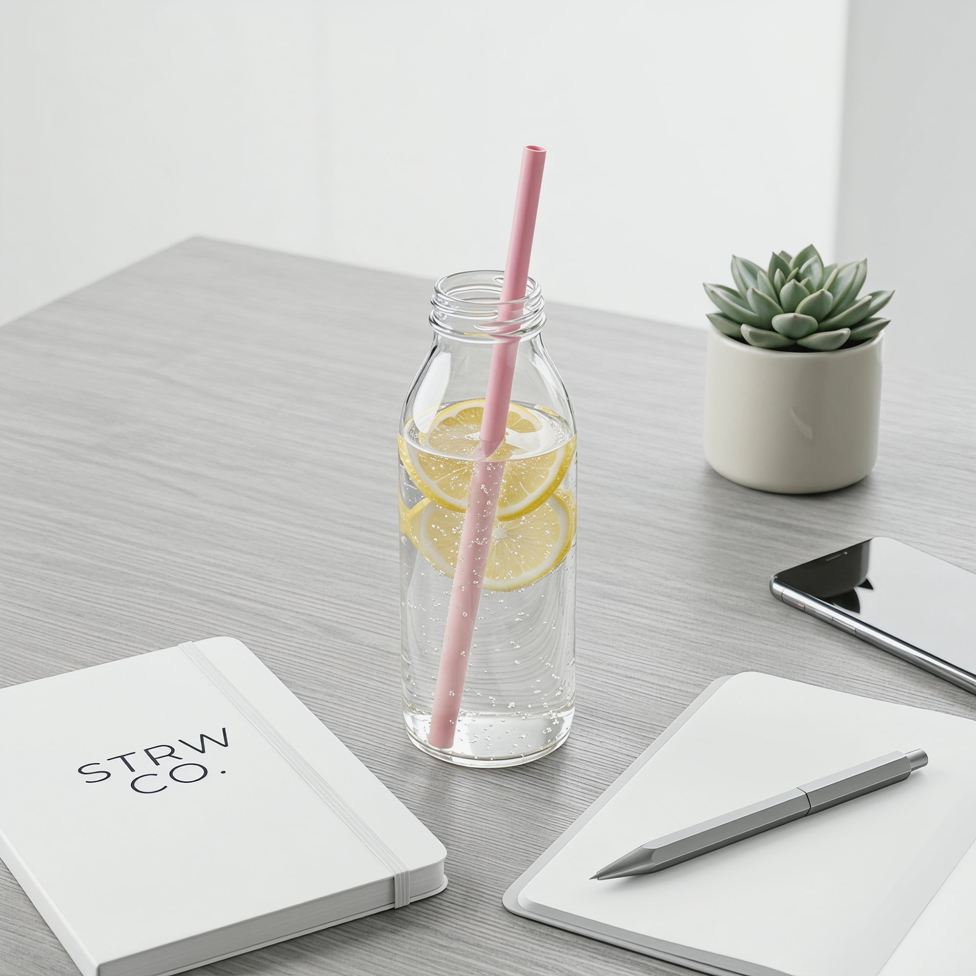 Unique Bargains 8Pcs Reusable Silicone Dishwasher Safe Long Drinking Straws Pink A
