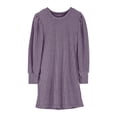 thumbnail image 4 of BiZtdJrK Toddler Girl Dress Baby Knitted Knit Ruffle Sleeve Midi Dresses Crewneck Solid Casual A Line Tunic Dress with Pockets Fall Winter Clothes, Purple, 11-12 Years, 4 of 9