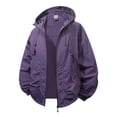thumbnail image 2 of Men's Ice Silk Cooling Jacket Long Sleeve Hooded Zipper Cardigan Sun Protection Upf 50+ Thin Lightweight Casual Daily Travel Hiking Outdoor Windbreaker | AESTIVO,Purple L, 2 of 8