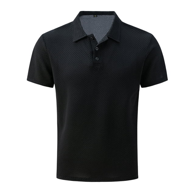 Men's Button Up Turn Down Lapel Short Sleeve Shirt - Solid Color Sports Shirt S-XXXL