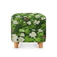thumbnail image 2 of SCRAWLGOD St. Patrick's Day Shamrock Ladybug Print Green Ottoman Slipcover, Square Washable Ottoman Slipcovers for Foot Stool Nonslip Foot Stool Cover Elastic Bottom, 2 of 7