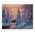 thumbnail image 3 of Designart 'The River House In The Woods and Winter Landscape I' Lake House Print on Natural Pine Wood, 3 of 5