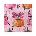 thumbnail image 5 of Pink Pumpkins and Bows Wall Clock Decorative Square Silent Non-Ticking Operated Clocks Aesthetic for Bedroom Living Room, 5 of 8