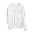 thumbnail image 4 of Admvng Cardigan Sweaters for Women Solid Casual Knitted Button Up Long Sleeved Oversize V-neck Sweater Outer, Size S-3XL, 4 of 4
