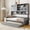 Gray, variant on Harper & Bright Designs Twin Size Daybed with and Storage Bookcase, Wood Daybed with Trundle, Twin Wooden Day Bed with Storage Cabinets Shelves, White